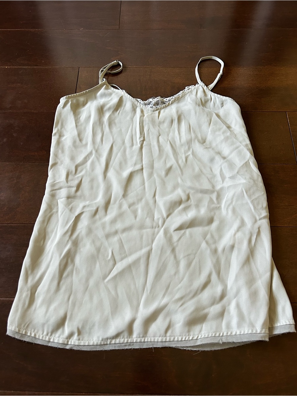 Vera Wang Gray Lace-Trim Slip Camisole
